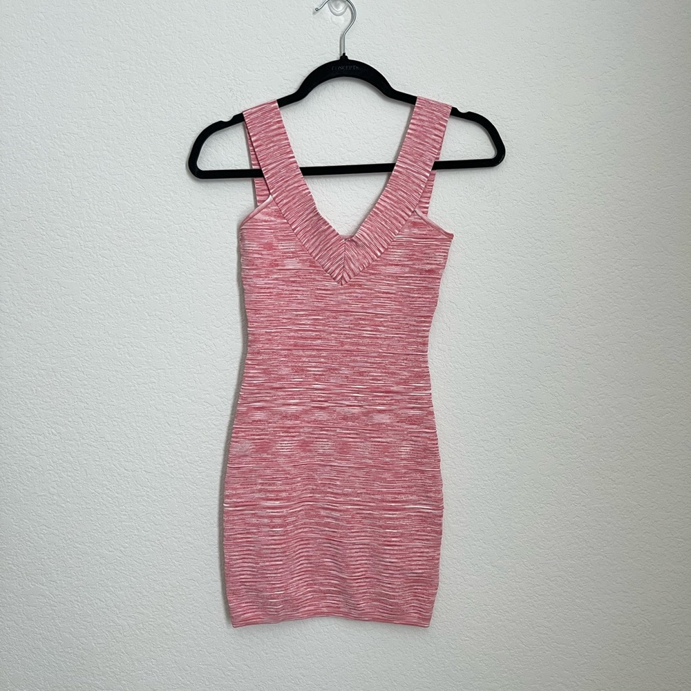 Guess by Marciano pink white bandage bodycon mini dress XS